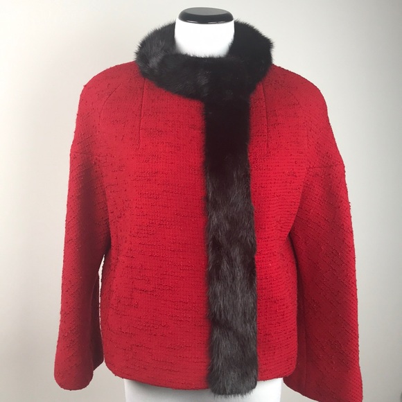 Parkmoor New York SZM Wool Boucle & Mink Coat - Picture 2 of 7